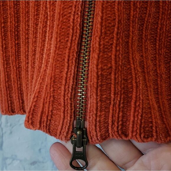 WOOLRICH Ribbed Zip Front Cardigan Sweater XL - Picture 4 of 9